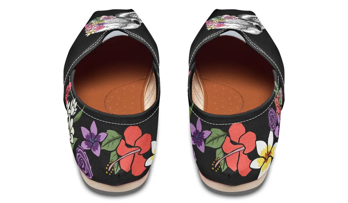Floral Anatomy Skull Casual Shoes