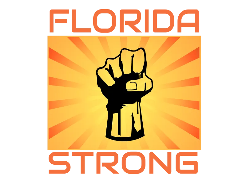 Florida Strong 3"x 3" Die-Cut Durable and Weatherproof Vinyl Stickers With a Matte Finish