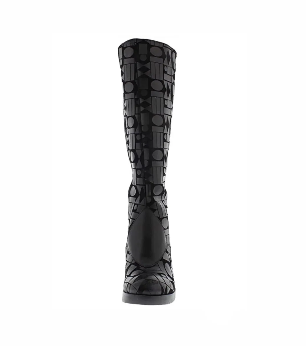 Fly London Magg Black Knee High Zip Made In Portugal