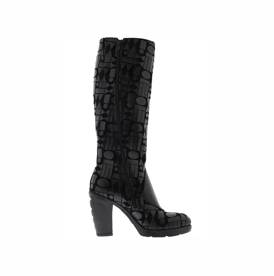 Fly London Magg Black Knee High Zip Made In Portugal
