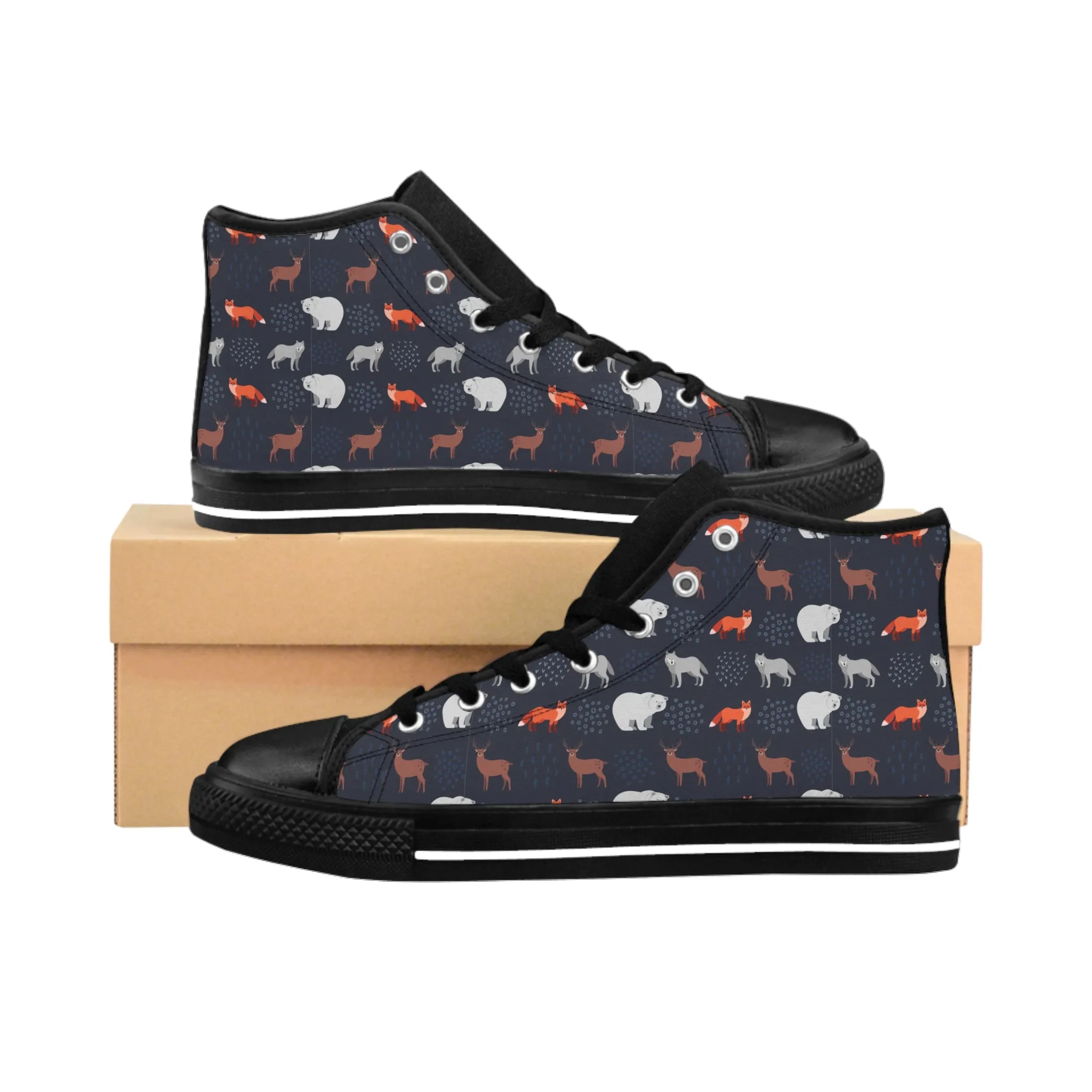 Fox Wolf Bear Deer Women's Classic Sneakers