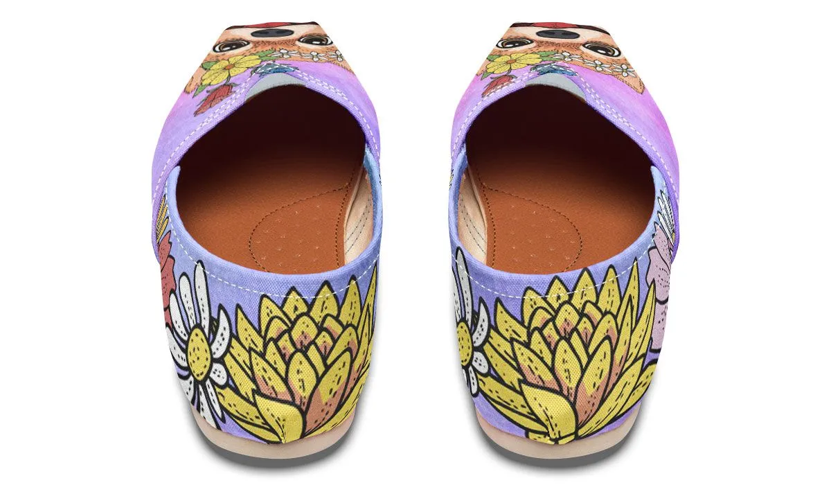 Fun Floral Pomeranian Casual Shoes