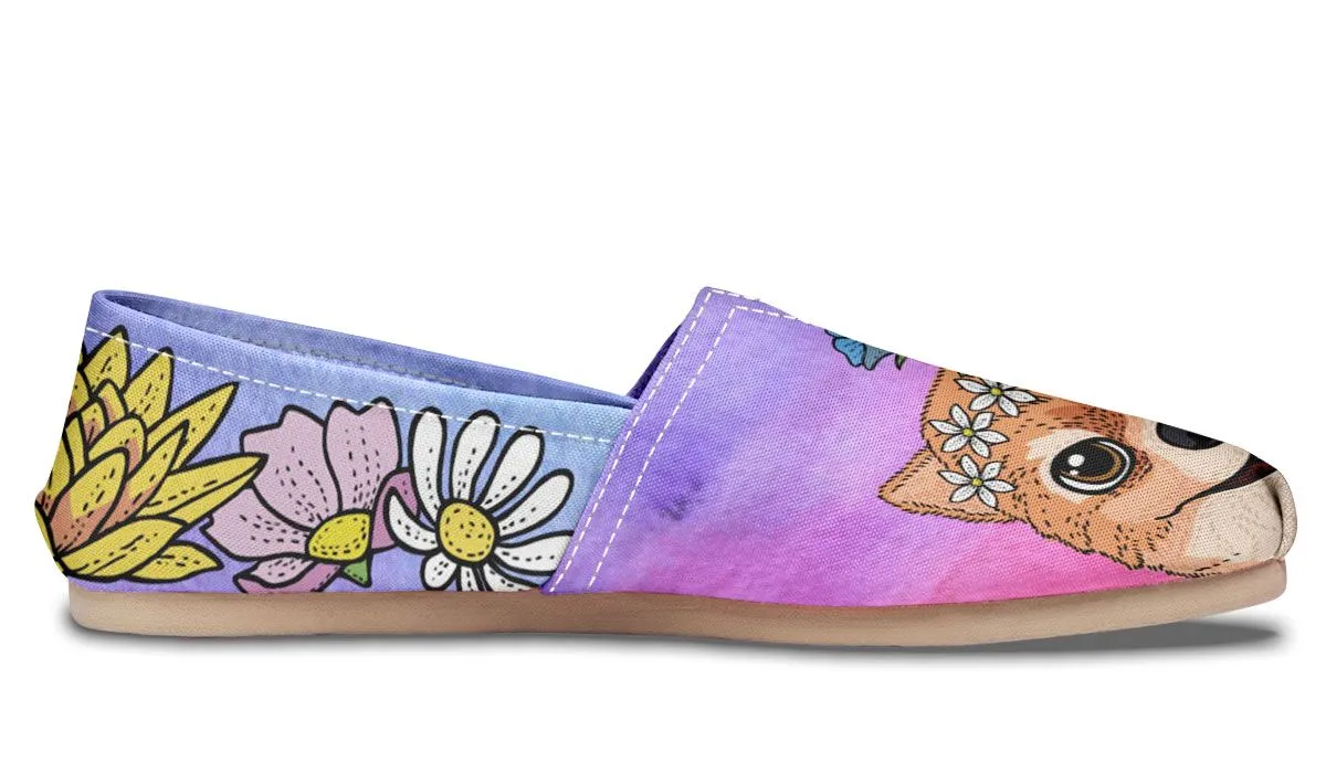 Fun Floral Pomeranian Casual Shoes