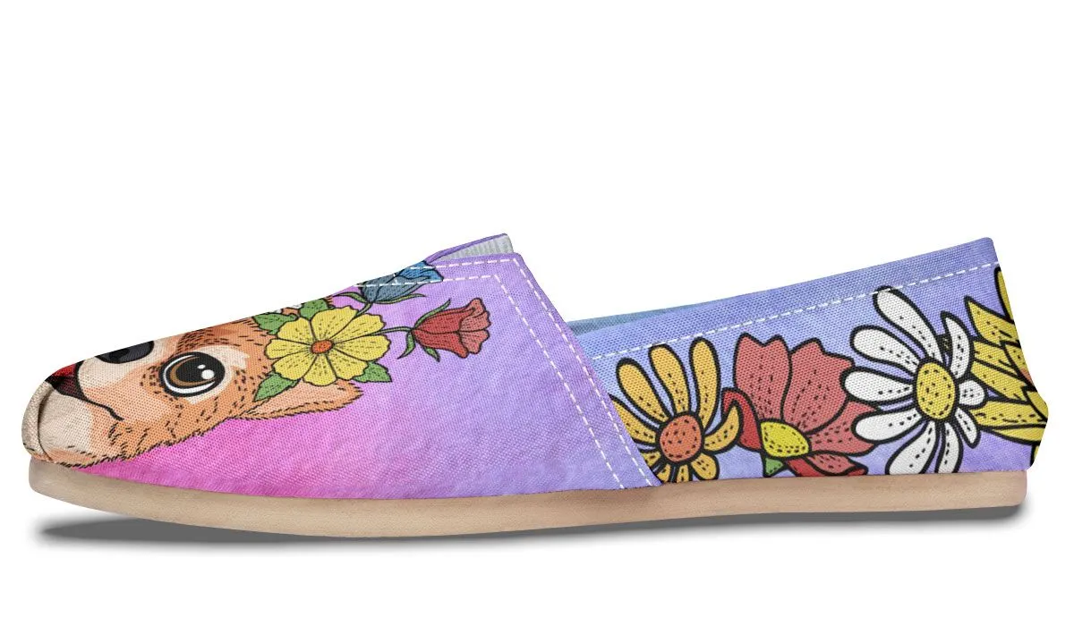 Fun Floral Pomeranian Casual Shoes