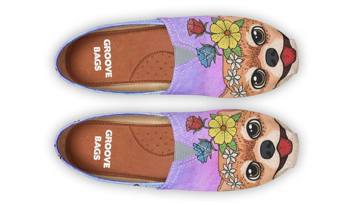 Fun Floral Pomeranian Casual Shoes