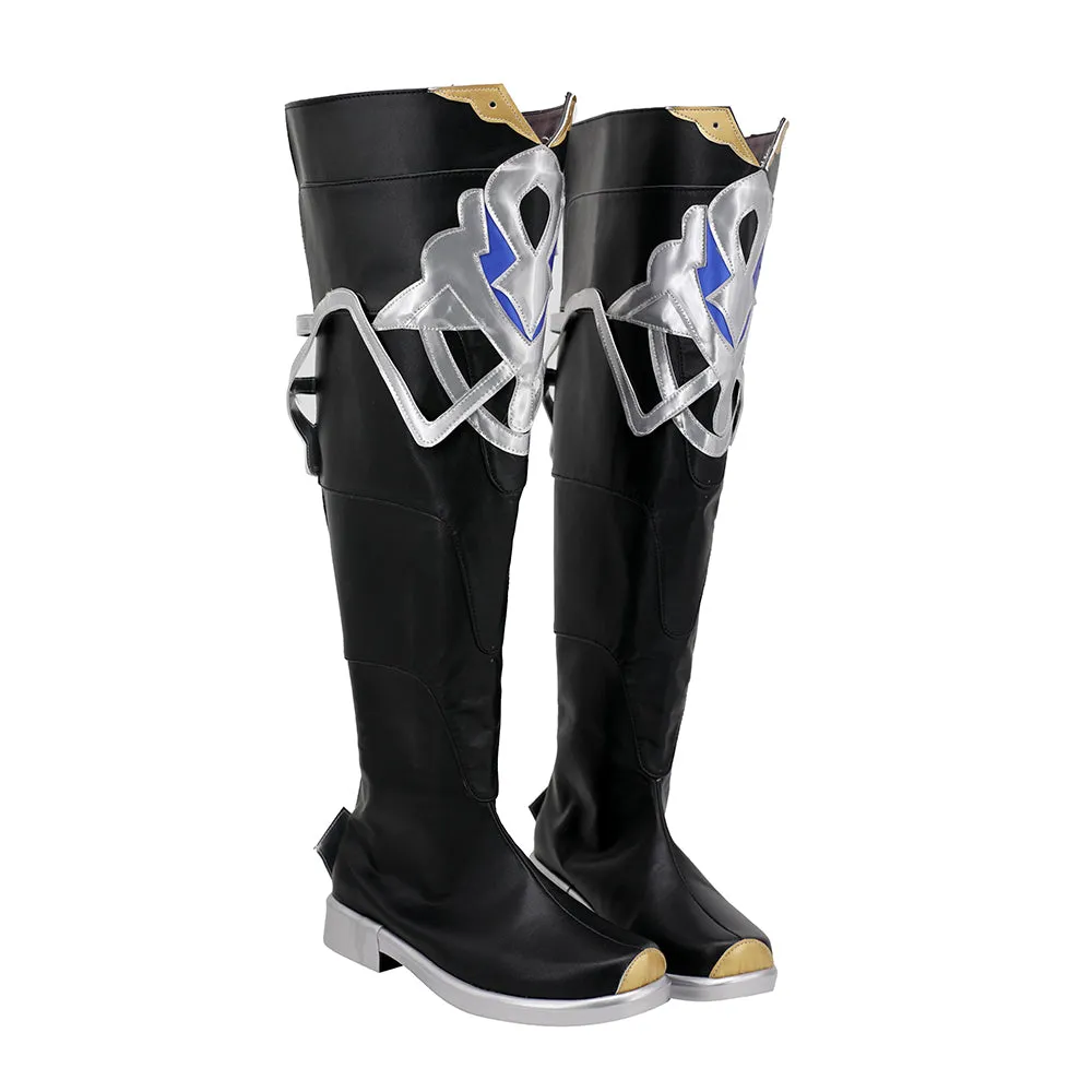 Genshing and Impacts Albedodo Cosplay Boots Kreideprinznz Black Shoes Cosplay Custom Made