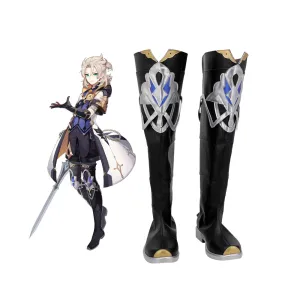 Genshing and Impacts Albedodo Cosplay Boots Kreideprinznz Black Shoes Cosplay Custom Made