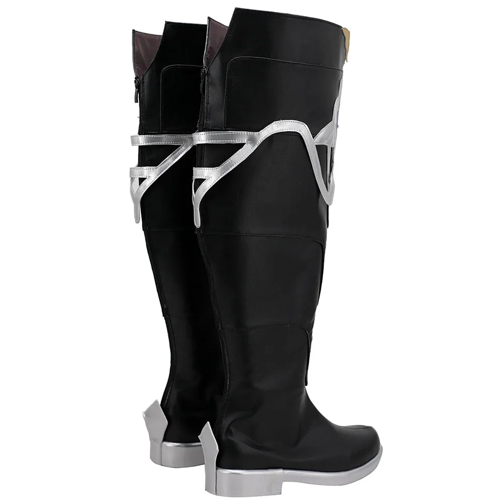 Genshing and Impacts Albedodo Cosplay Boots Kreideprinznz Black Shoes Cosplay Custom Made
