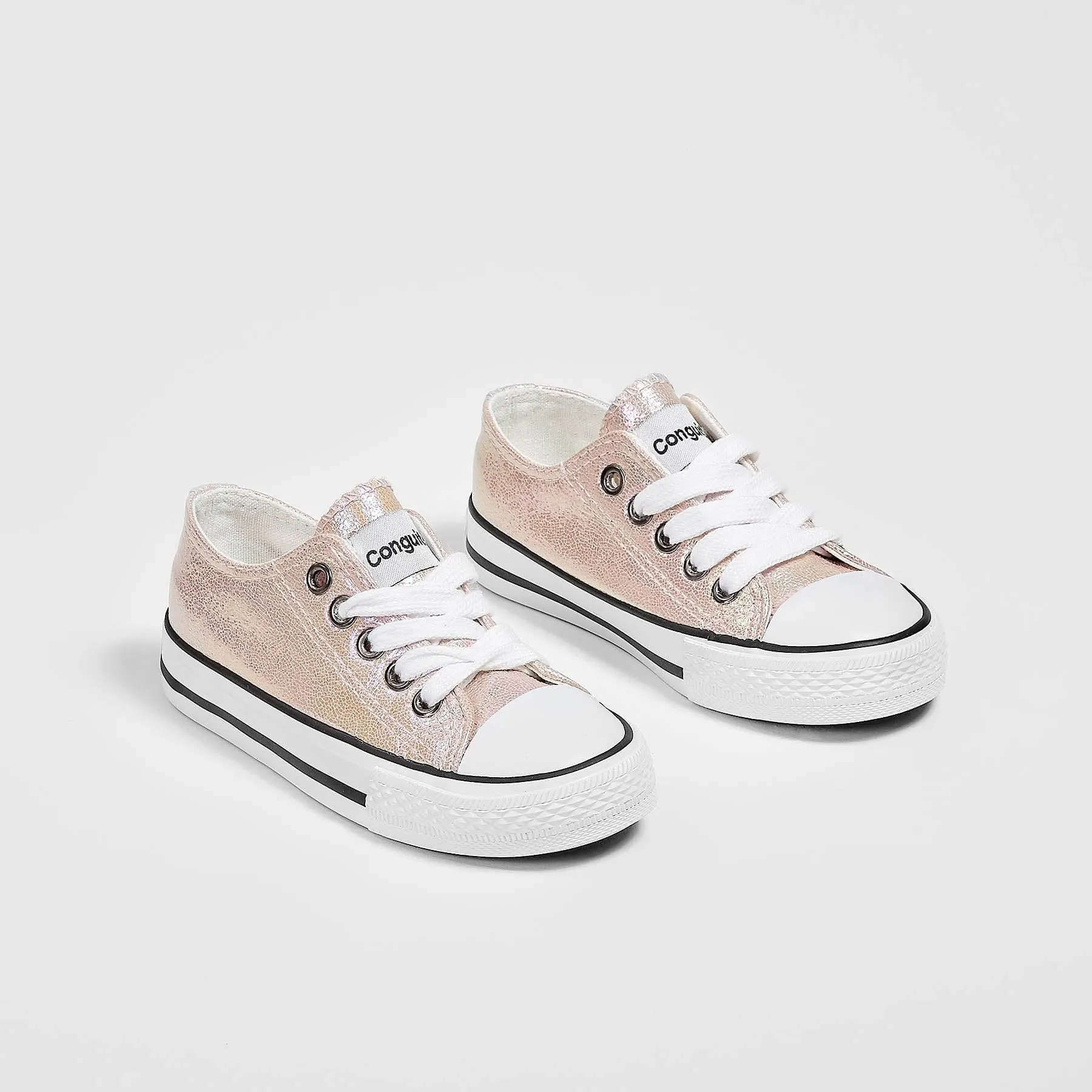 Girl's Pink Iridescent Sneakers
