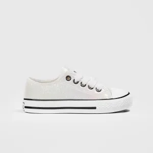 Girl's White Iridescent Sneakers