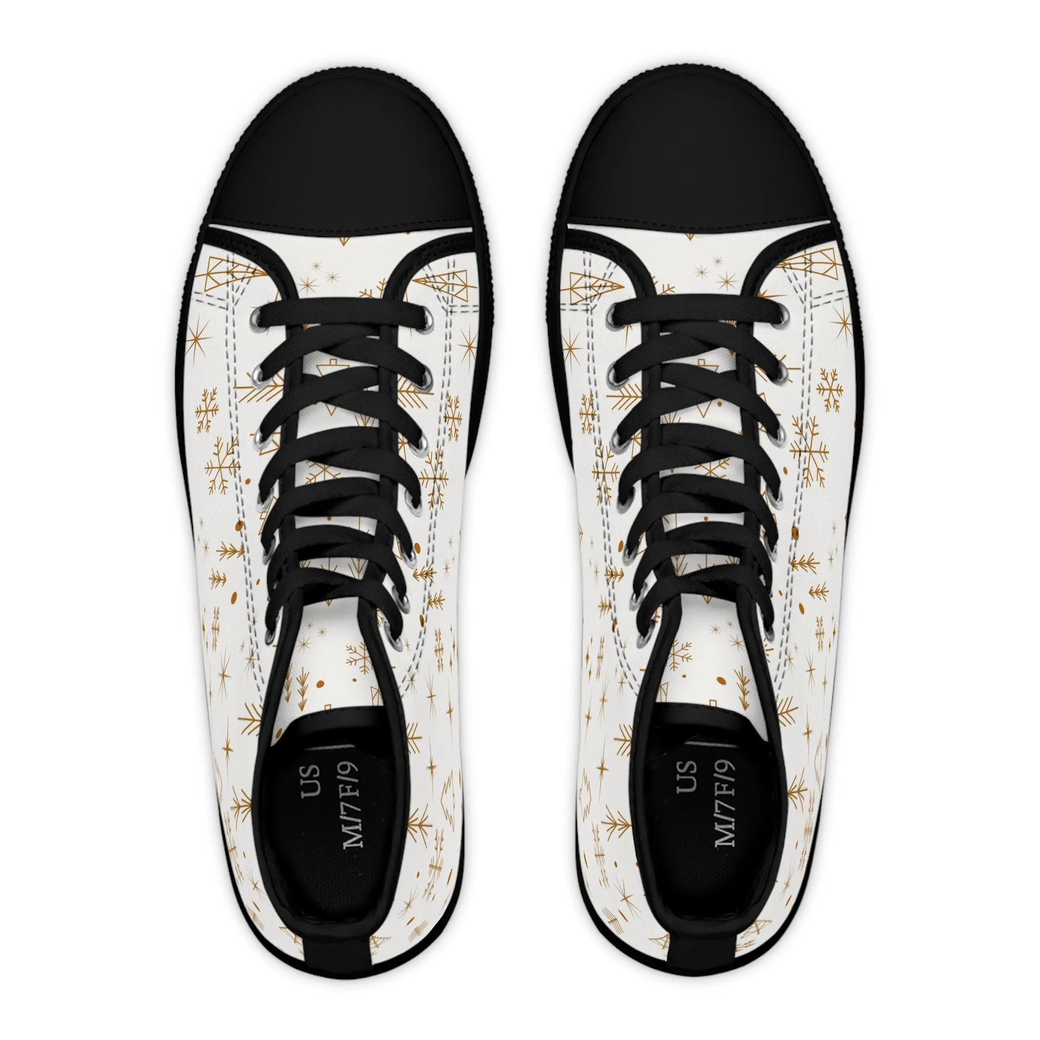 Golden Christmas Trees Women's High Top Sneakers