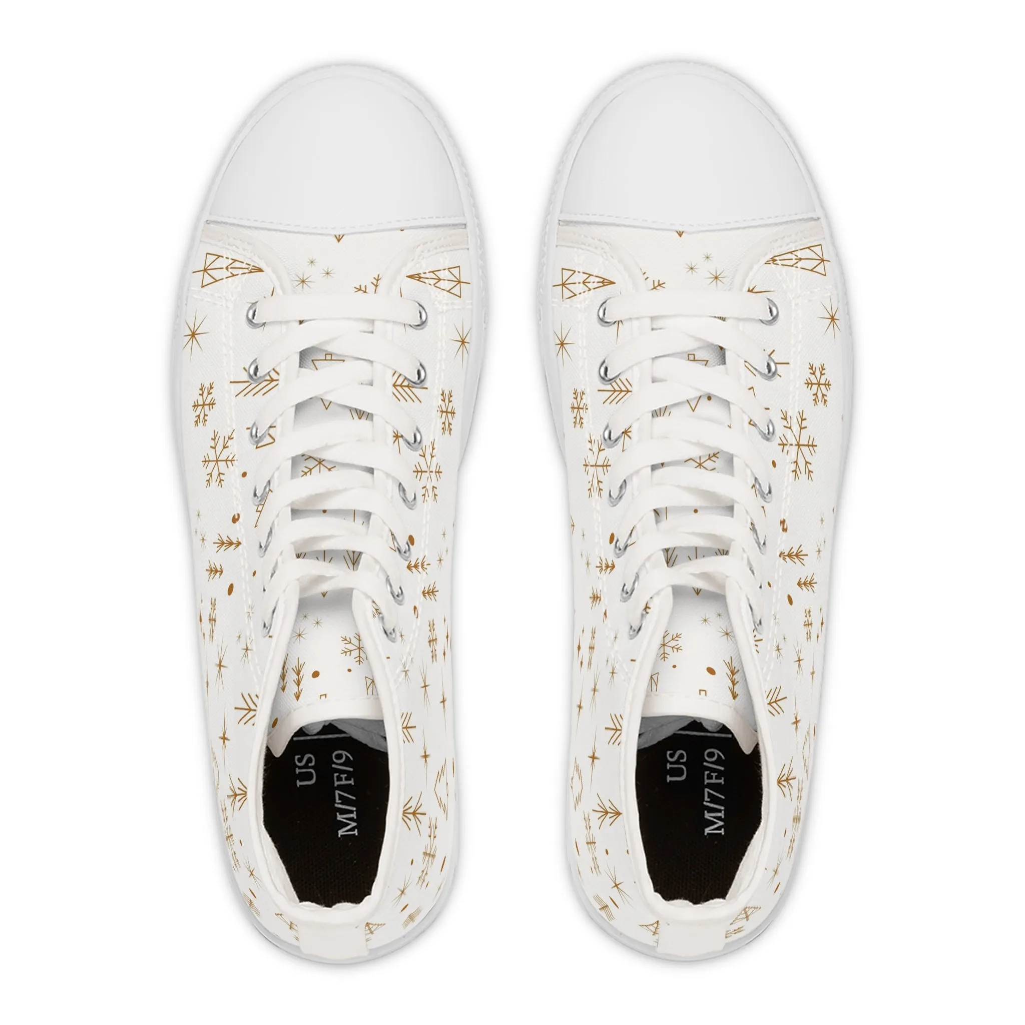 Golden Christmas Trees Women's High Top Sneakers