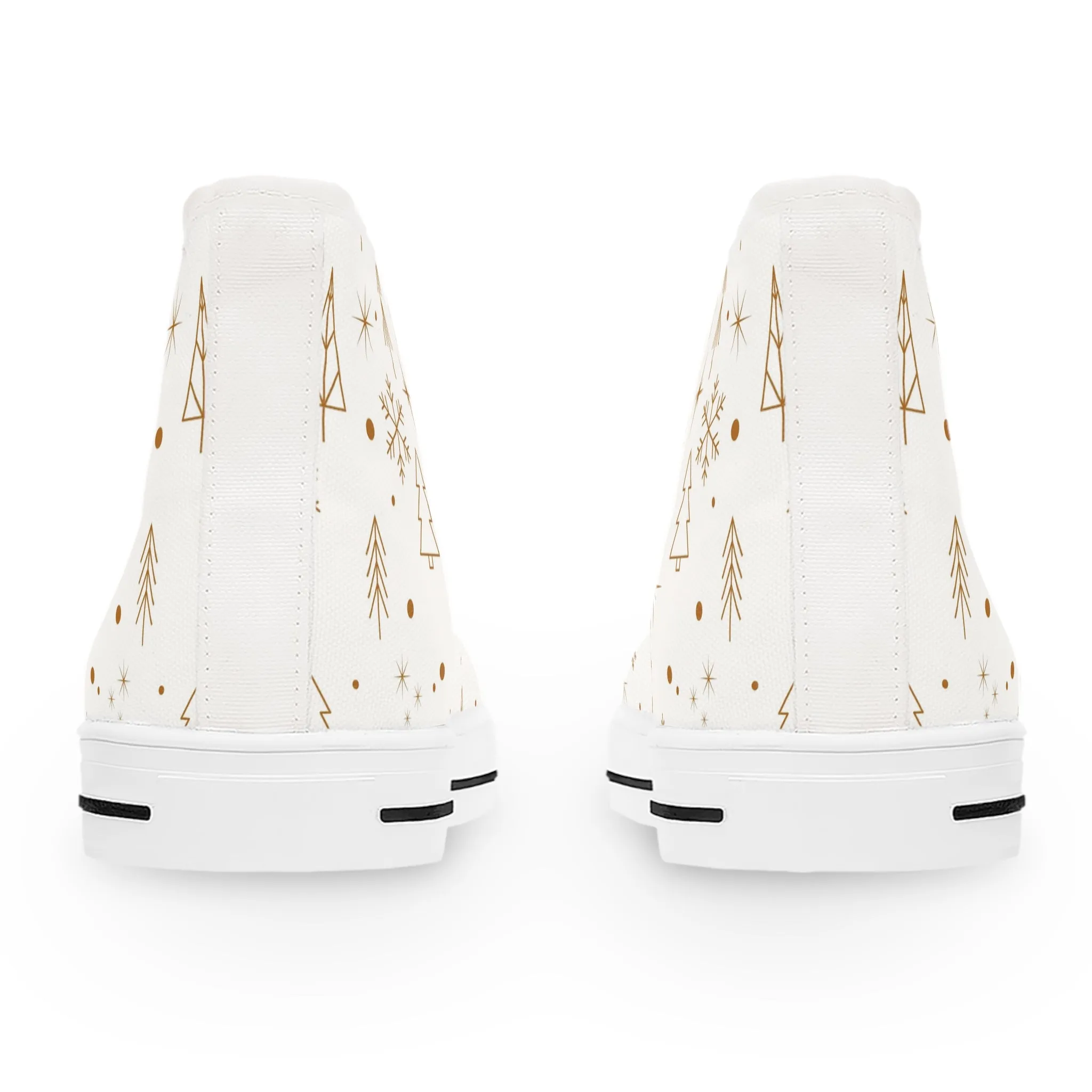 Golden Christmas Trees Women's High Top Sneakers