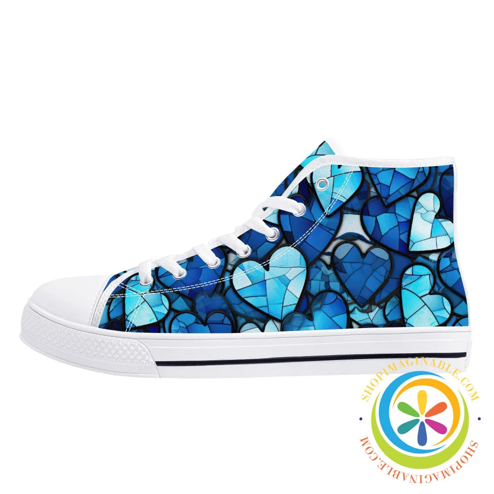 Heart Of Glass Ladies High Top Canvas Shoes