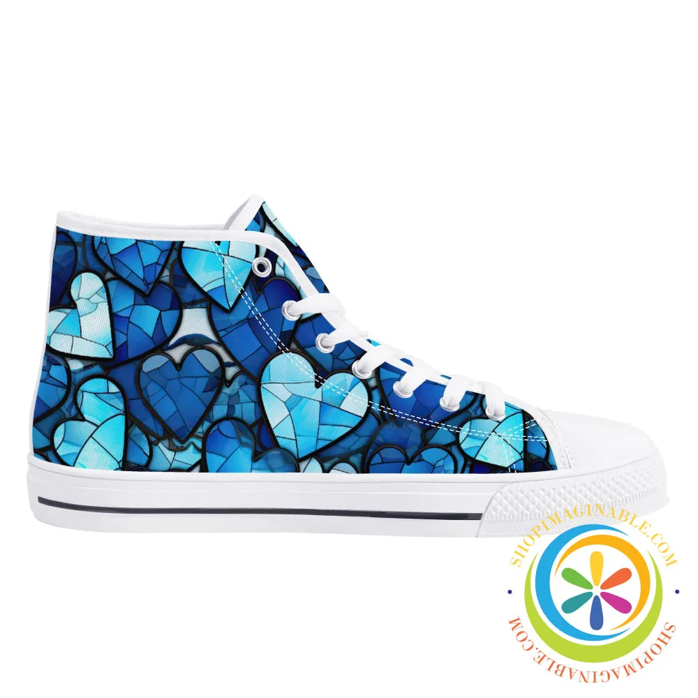Heart Of Glass Ladies High Top Canvas Shoes