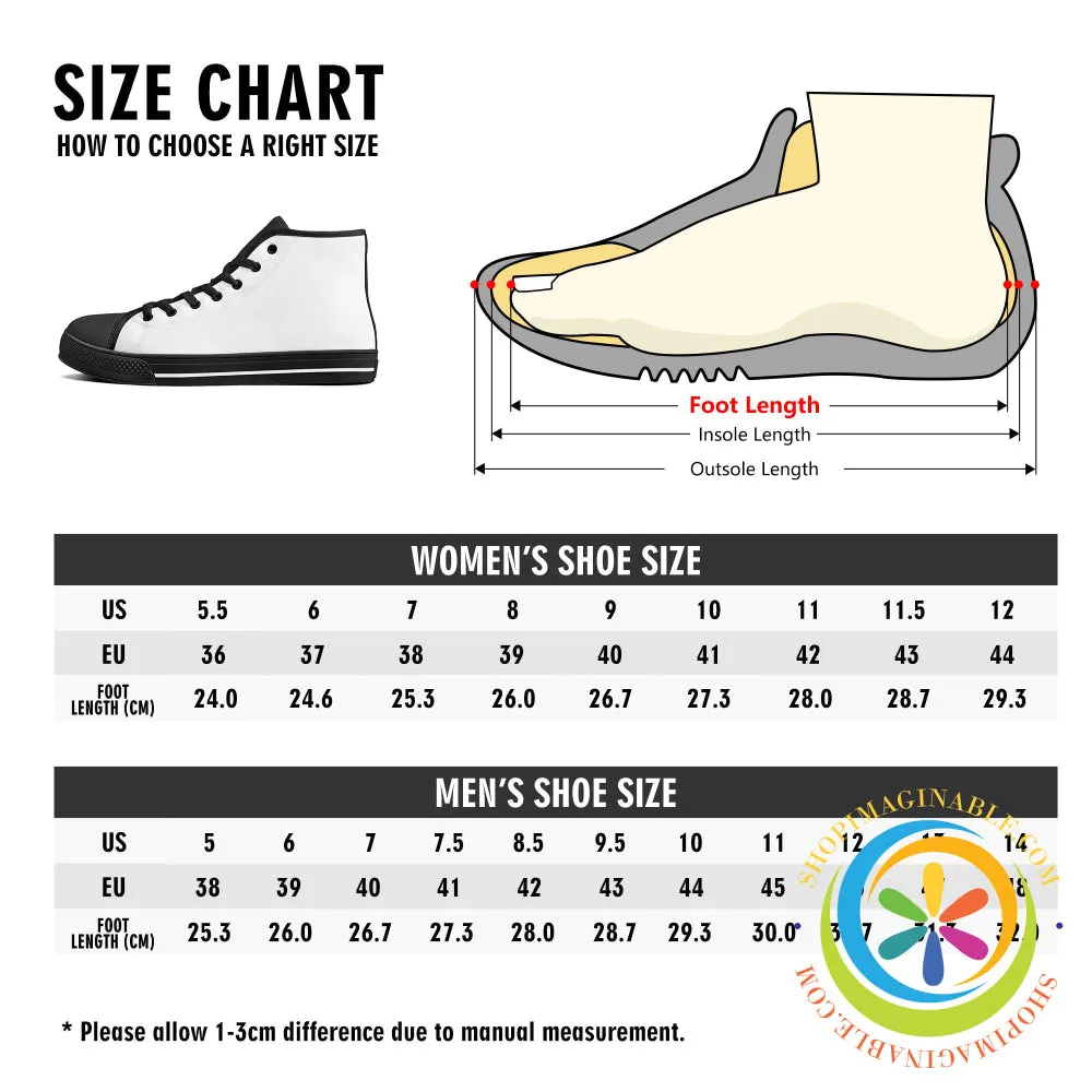 Heart Of Glass Ladies High Top Canvas Shoes