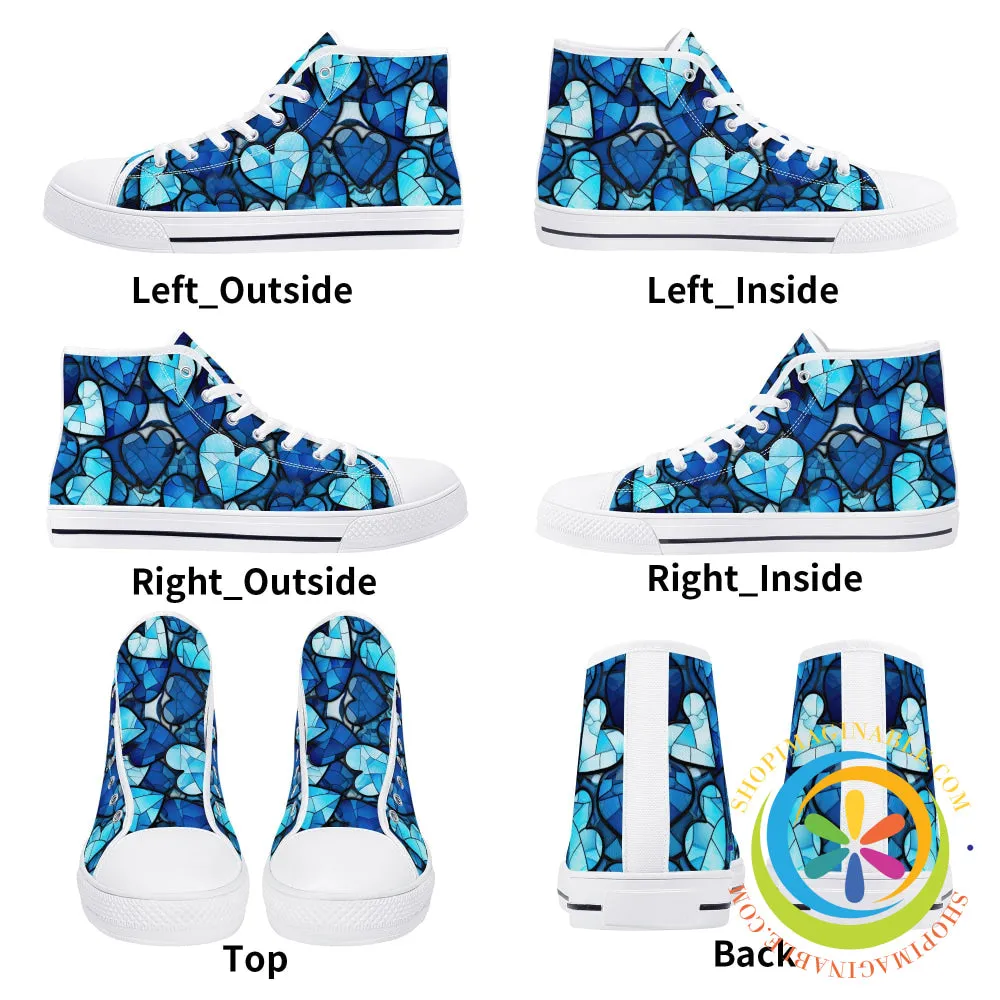 Heart Of Glass Ladies High Top Canvas Shoes