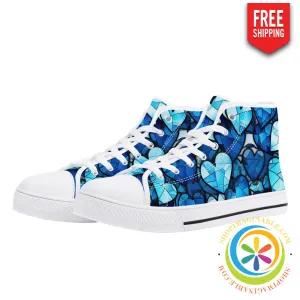 Heart Of Glass Ladies High Top Canvas Shoes