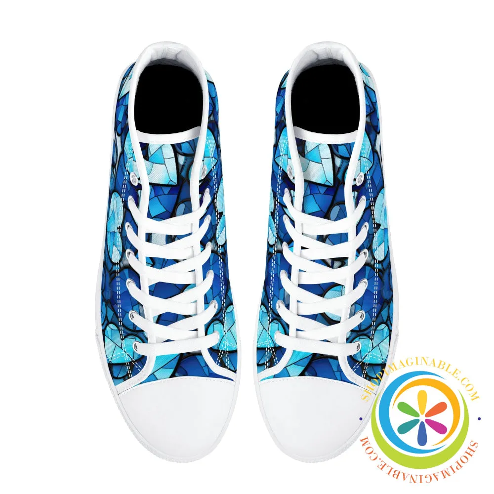 Heart Of Glass Ladies High Top Canvas Shoes