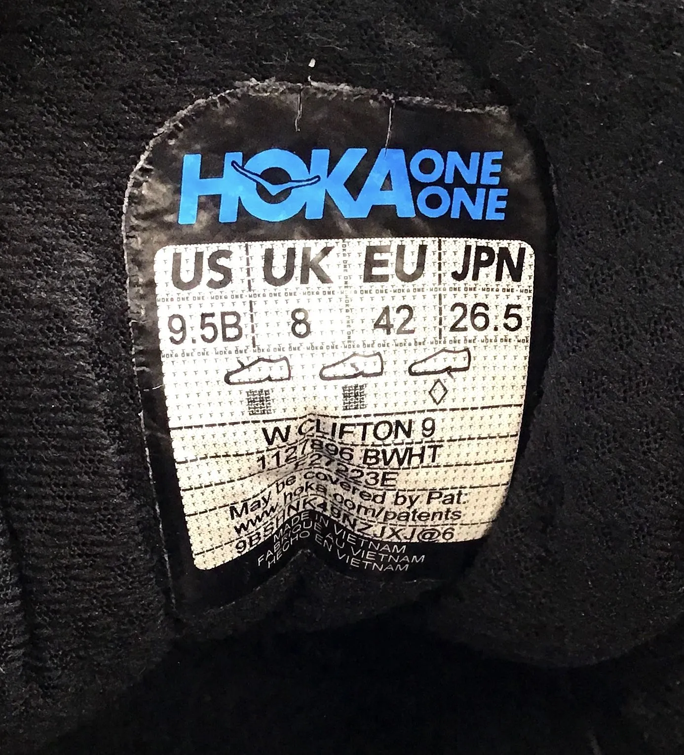 Hoka One One Women's Clifton 9 1127896 Black Running Shoes - Size 9.5 B