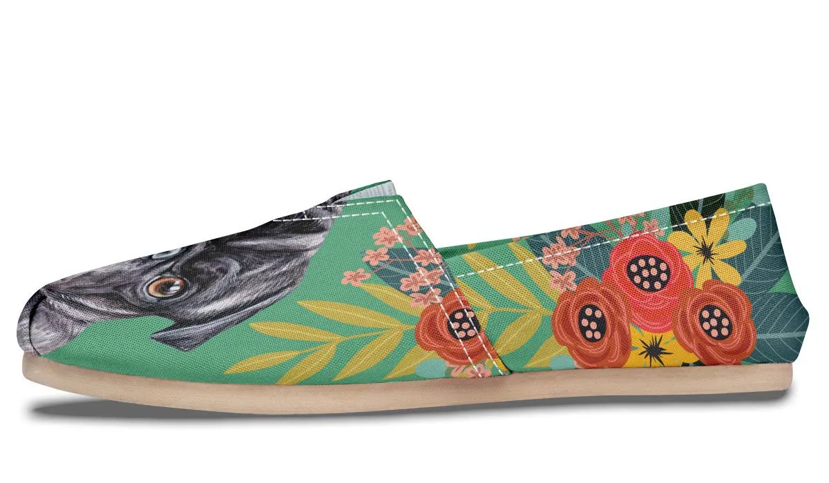 Joyful Black Pug Casual Shoes