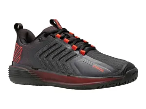K-Swiss Men's M Ultrashot 3 Tennis Shoes in Asphalt/Jet Black/Spicy Orange