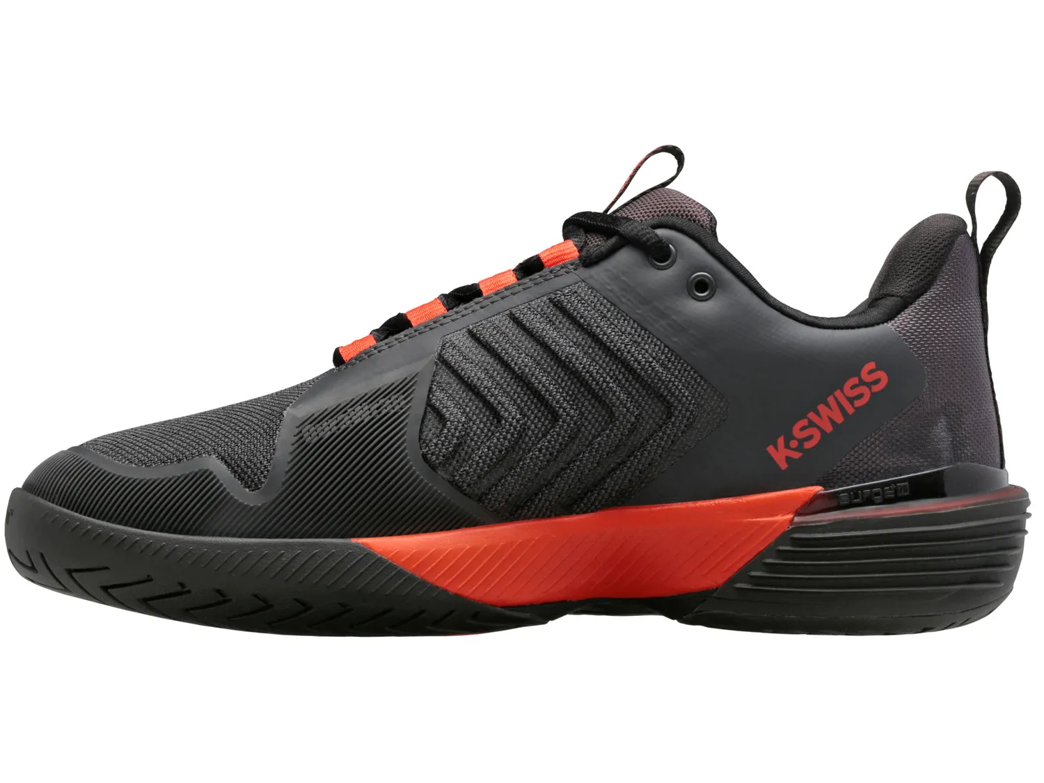 K-Swiss Men's M Ultrashot 3 Tennis Shoes in Asphalt/Jet Black/Spicy Orange