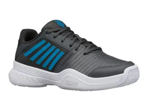 K-Swiss Varsity V Court Express Omni Tennis Shoes in Dark Shadow/White/Swedish Blue