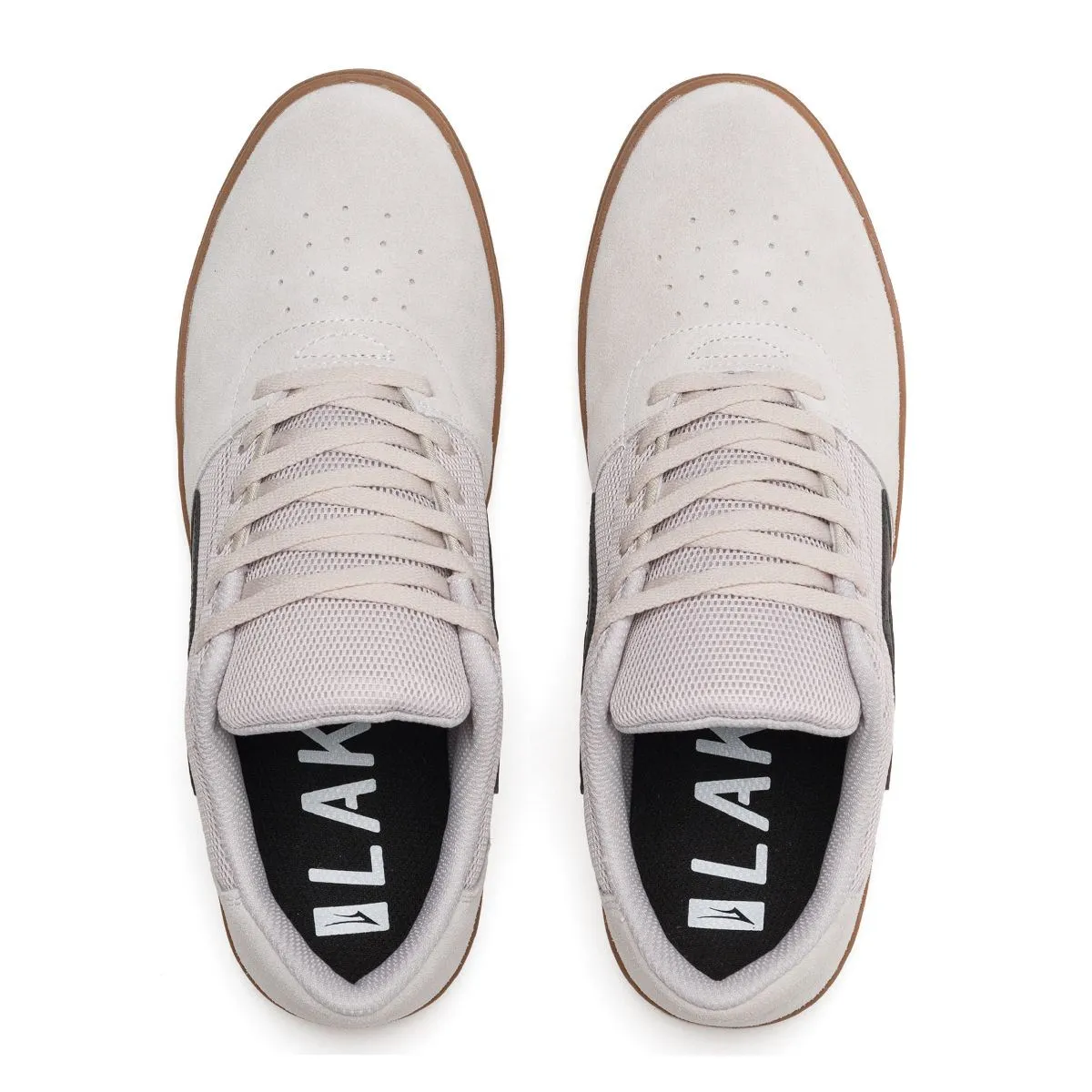 Lakai Brighton White Gum Suede Skate Shoes