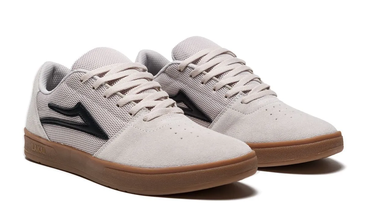 Lakai Brighton White Gum Suede Skate Shoes
