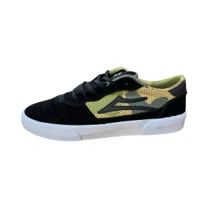 Lakai Cambridge Skate Shoe in Black and Camo Suede