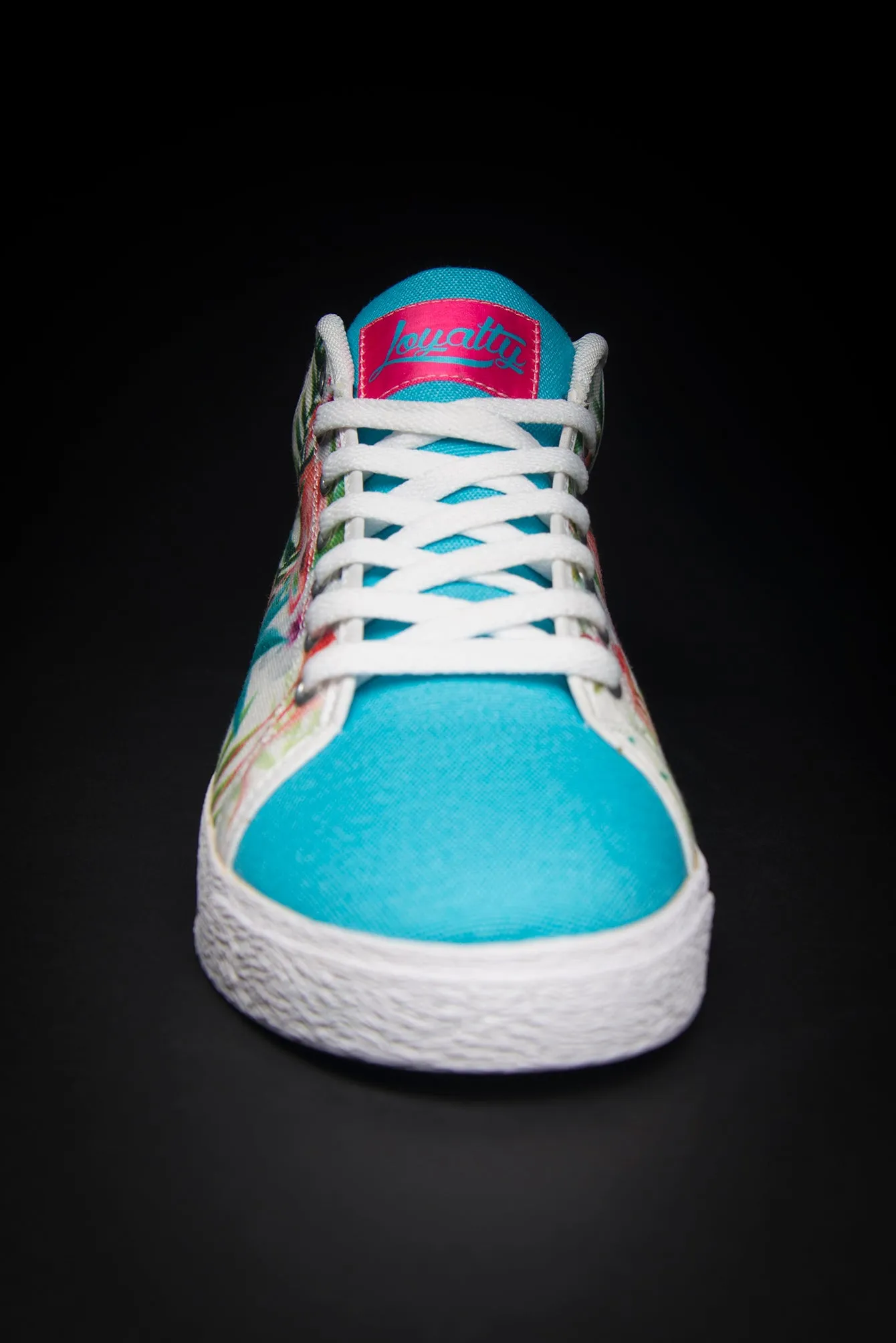Loyalty Flamingo Watercolor Canvas Mid Top Ladies Sneaker