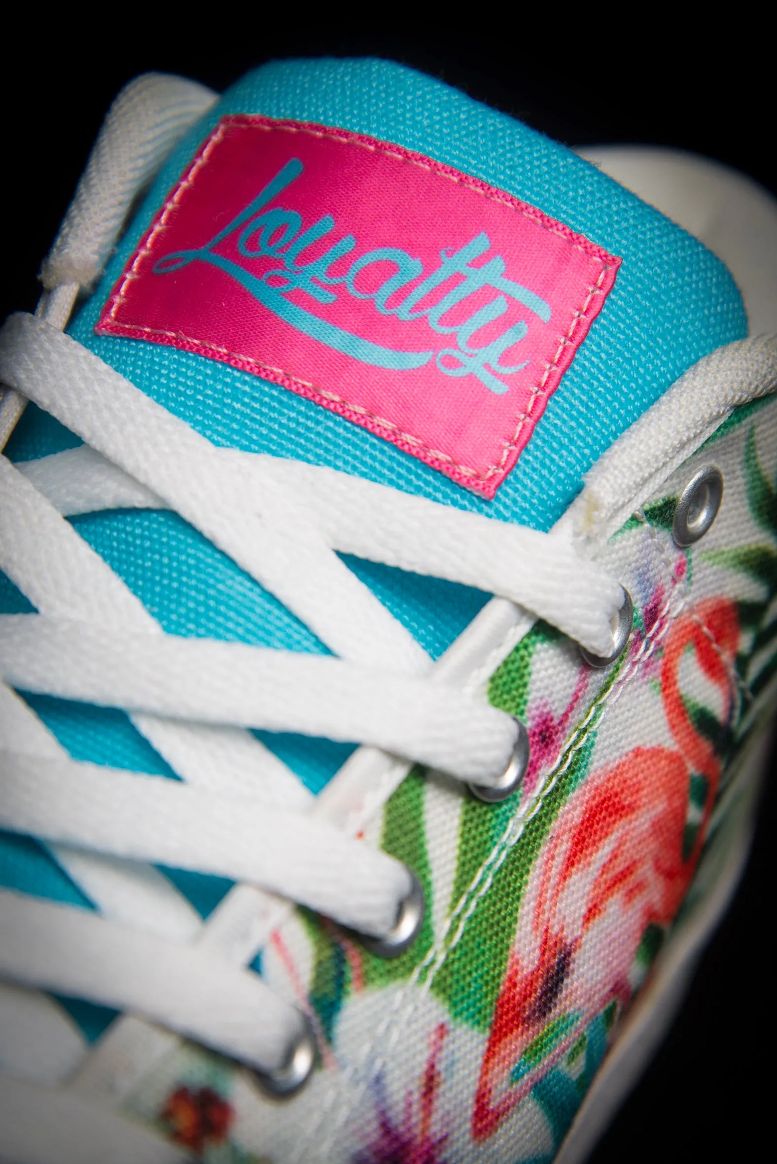 Loyalty Flamingo Watercolor Canvas Mid Top Ladies Sneaker