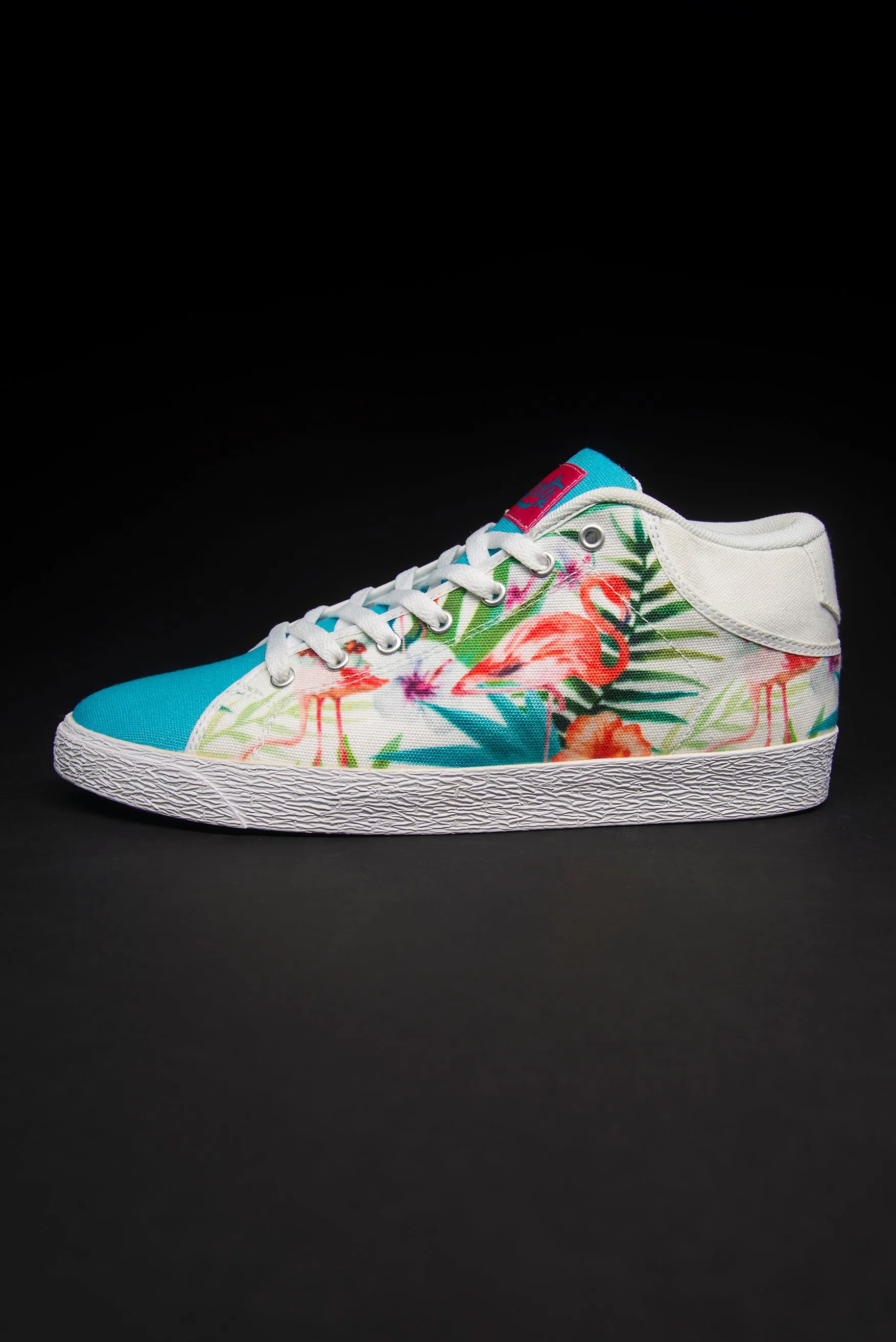 Loyalty Flamingo Watercolor Canvas Mid Top Ladies Sneaker