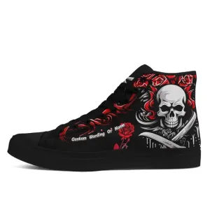 Luxury Gifts,Personalized Skull High Top Sneakers, Custom Camo Canvas Shoes, Gift Shoes,FN-024-24023001