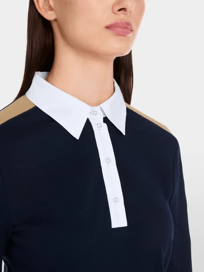 Marc Cain Sports Women's Polo Shirt Top With Colour Blocking YS 53.11 J55 COL 394