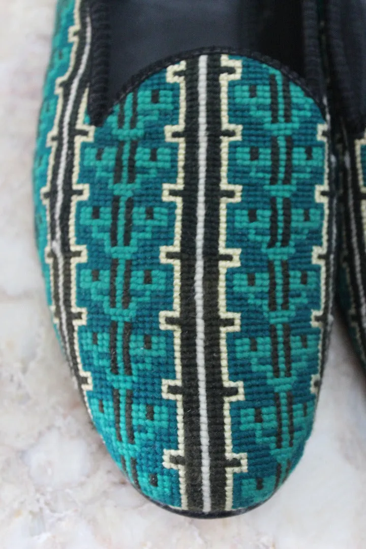 Mens Hand Made Tapestry Slippers