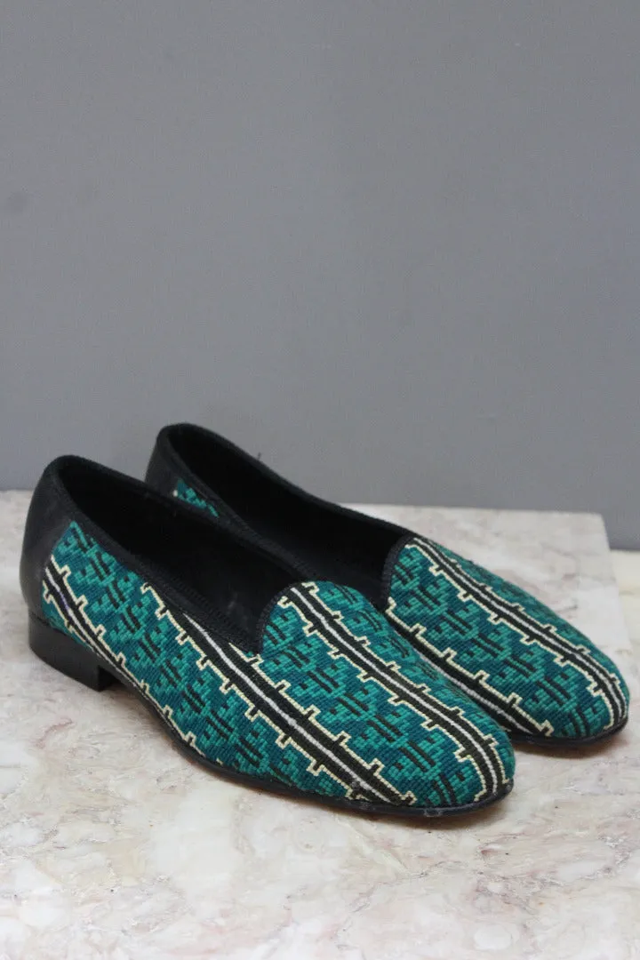 Mens Hand Made Tapestry Slippers