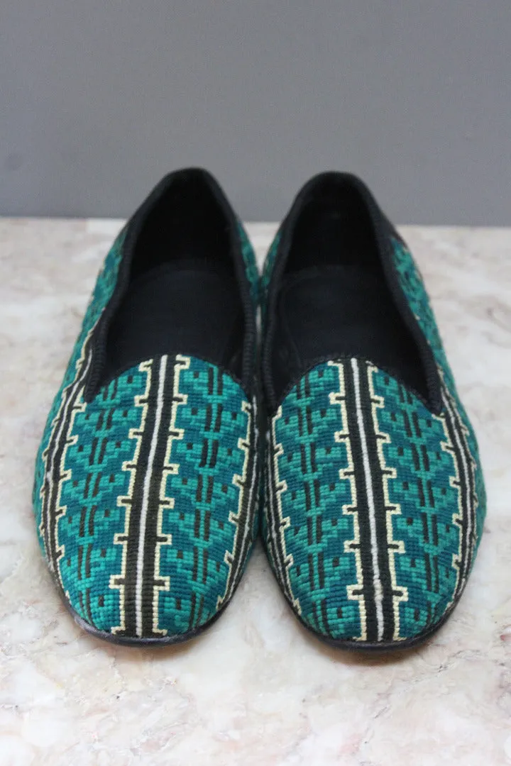 Mens Hand Made Tapestry Slippers