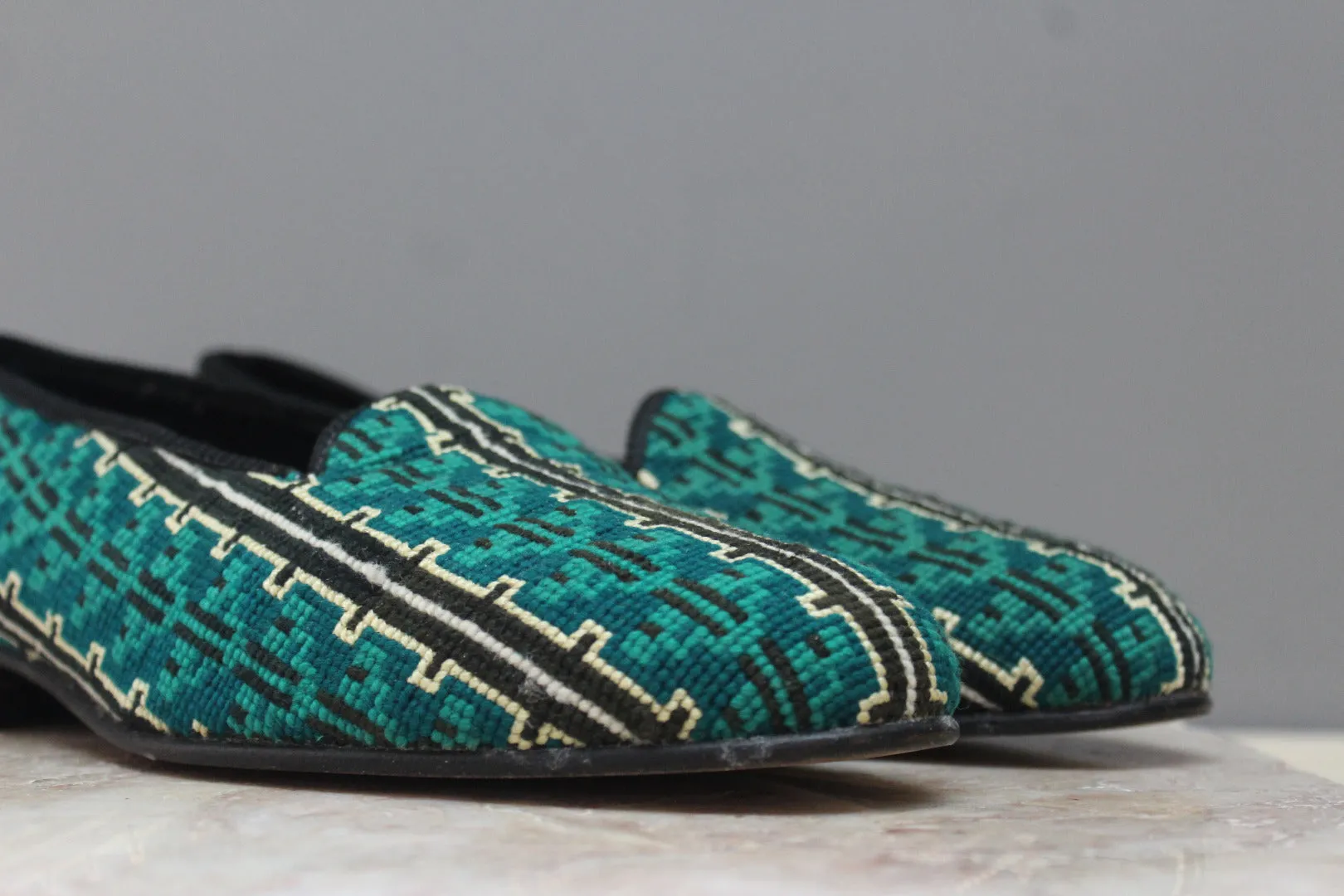 Mens Hand Made Tapestry Slippers