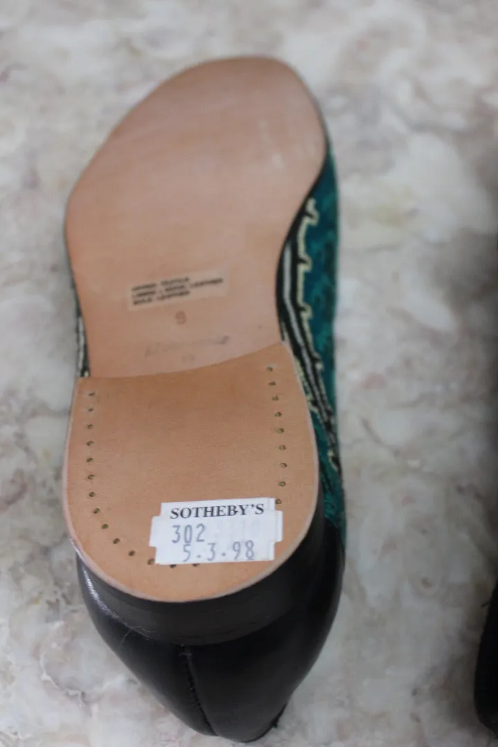 Mens Hand Made Tapestry Slippers
