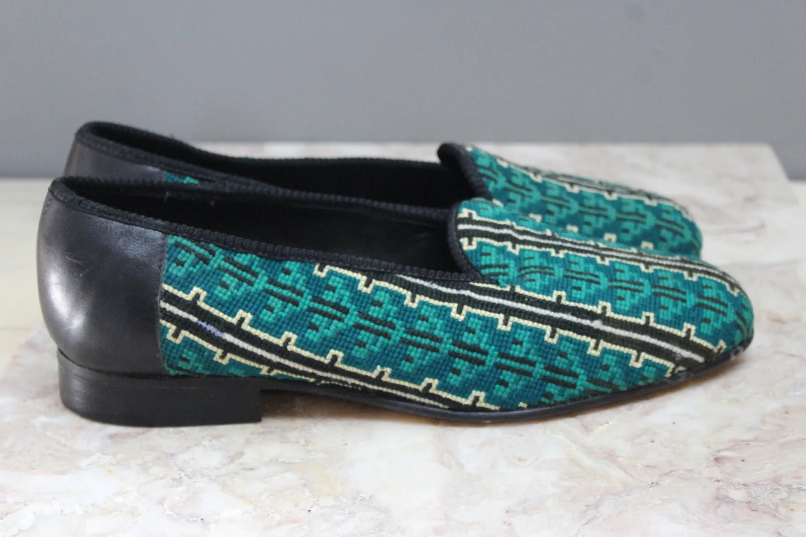 Mens Hand Made Tapestry Slippers