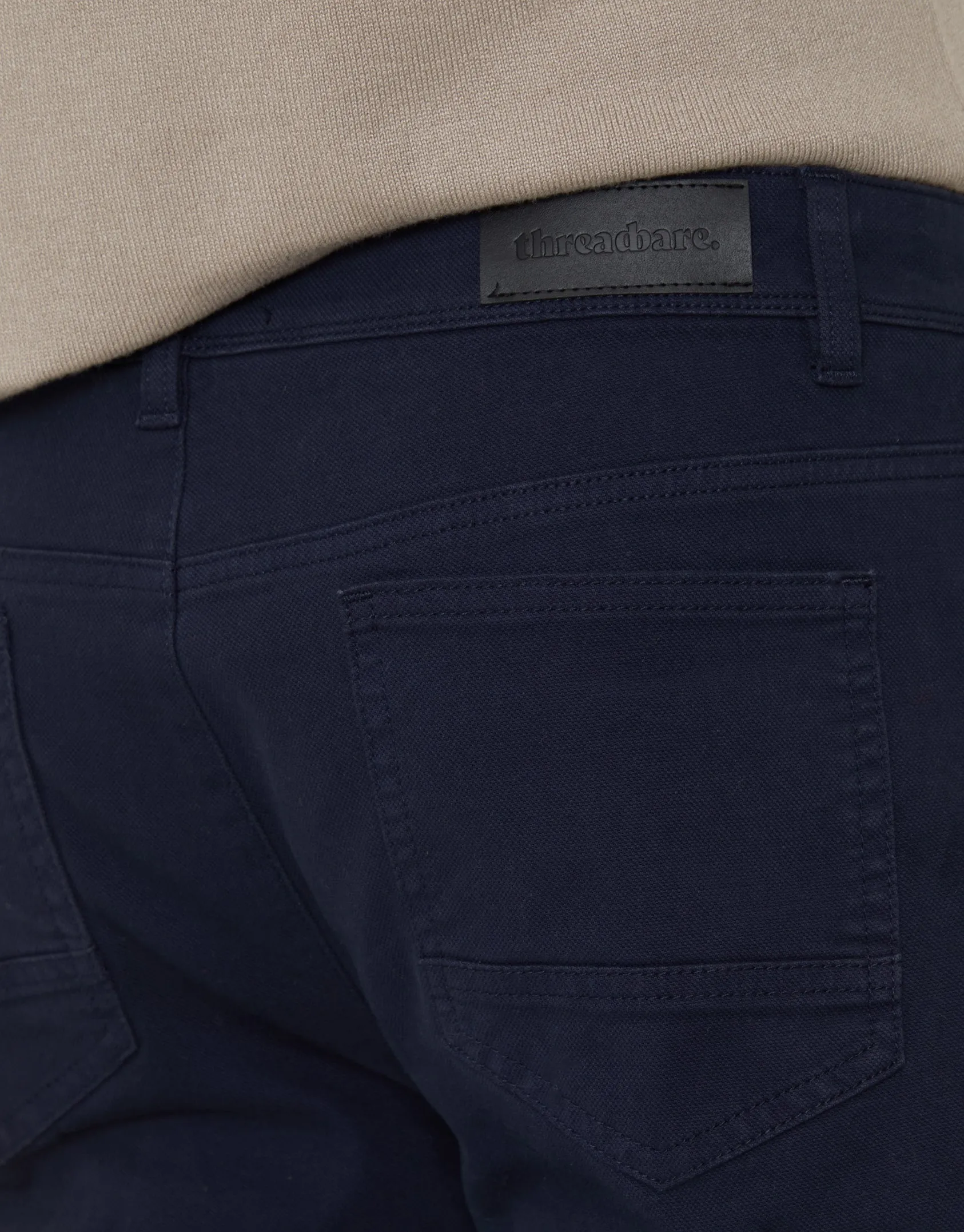 Men's Navy Straight Leg Canvas Trousers