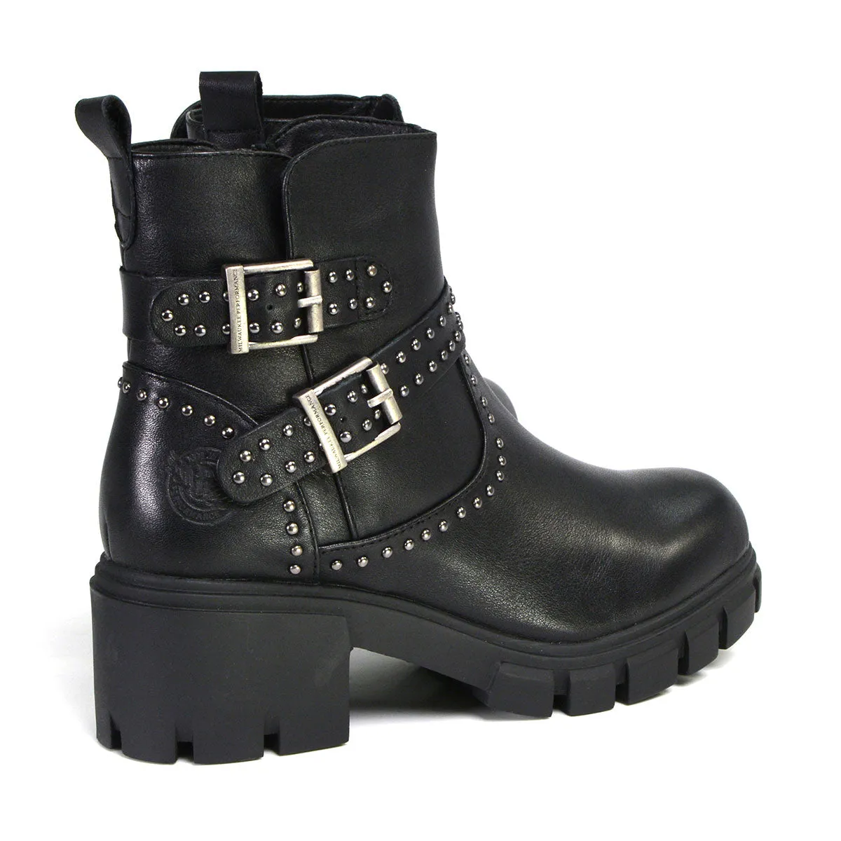 Milwaukee Leather Women's Siren Premium Black Studded Fashion Boots w/