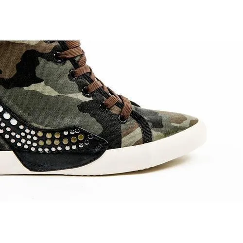 Multicolor 38 EUR - 8 US Olo Womens High Sneaker 71N10 71 GRETA CANVAS PATCH ROCK