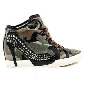 Multicolor 38 EUR - 8 US Olo Womens High Sneaker 71N10 71 GRETA CANVAS PATCH ROCK