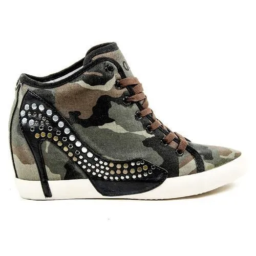 Multicolor 38 EUR - 8 US Olo Womens High Sneaker 71N10 71 GRETA CANVAS PATCH ROCK