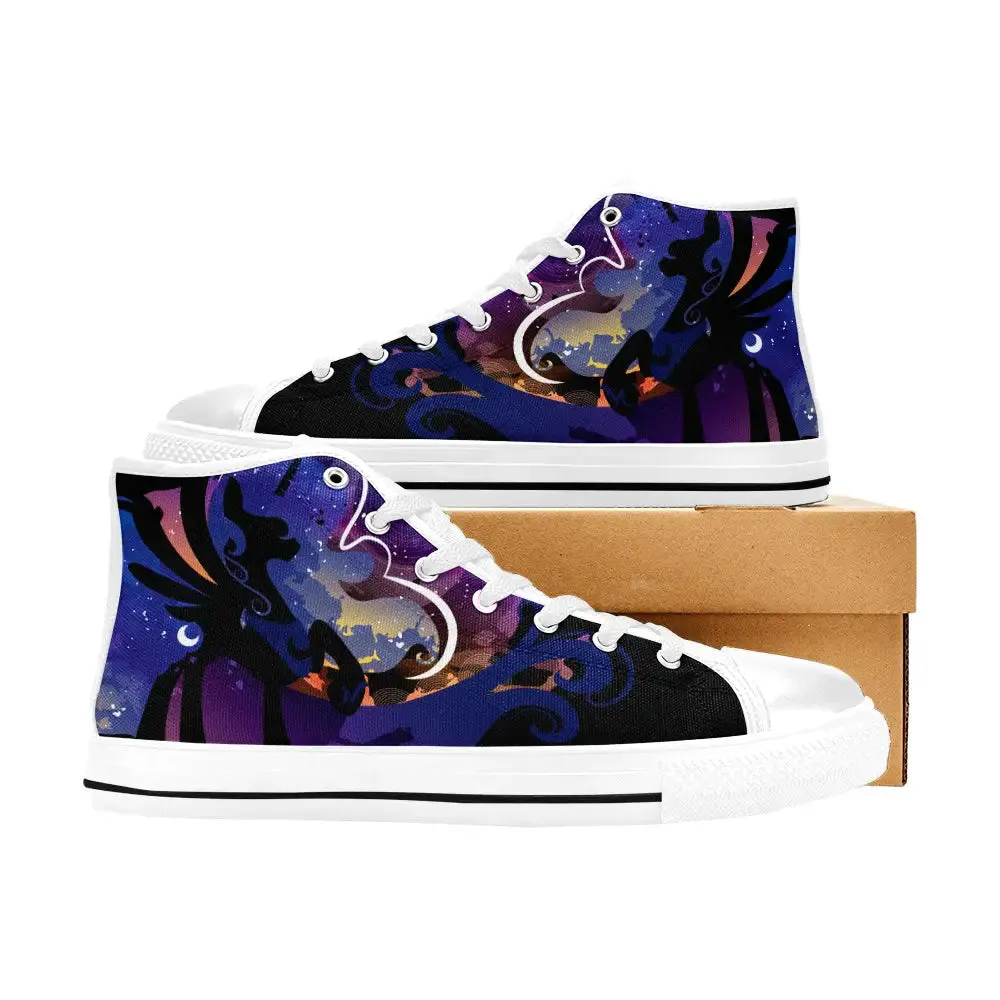 My Little Pony Friendship Is Magic Princess Luna Shoes High Top Sneakers for Kids and Adults