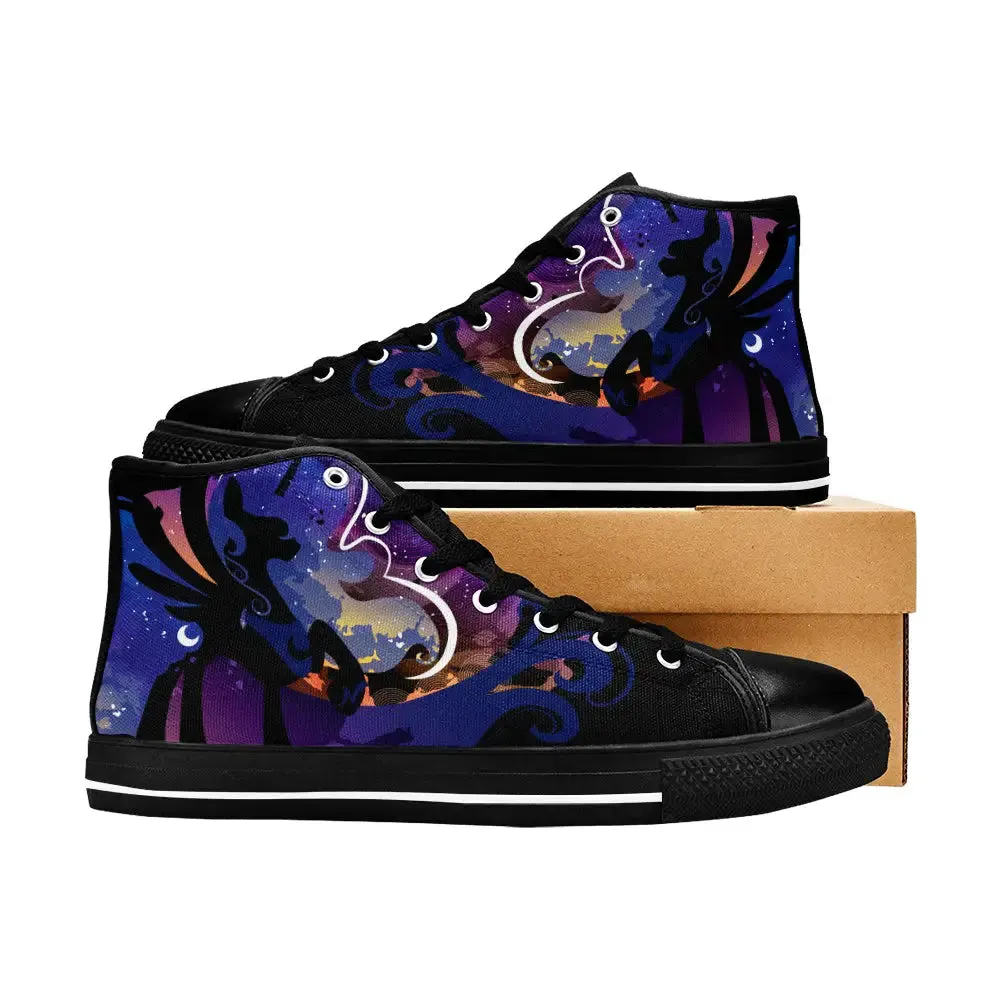 My Little Pony Friendship Is Magic Princess Luna Shoes High Top Sneakers for Kids and Adults