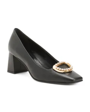 NAPOLEONI Made In Italy Leather Square Toe Pumps